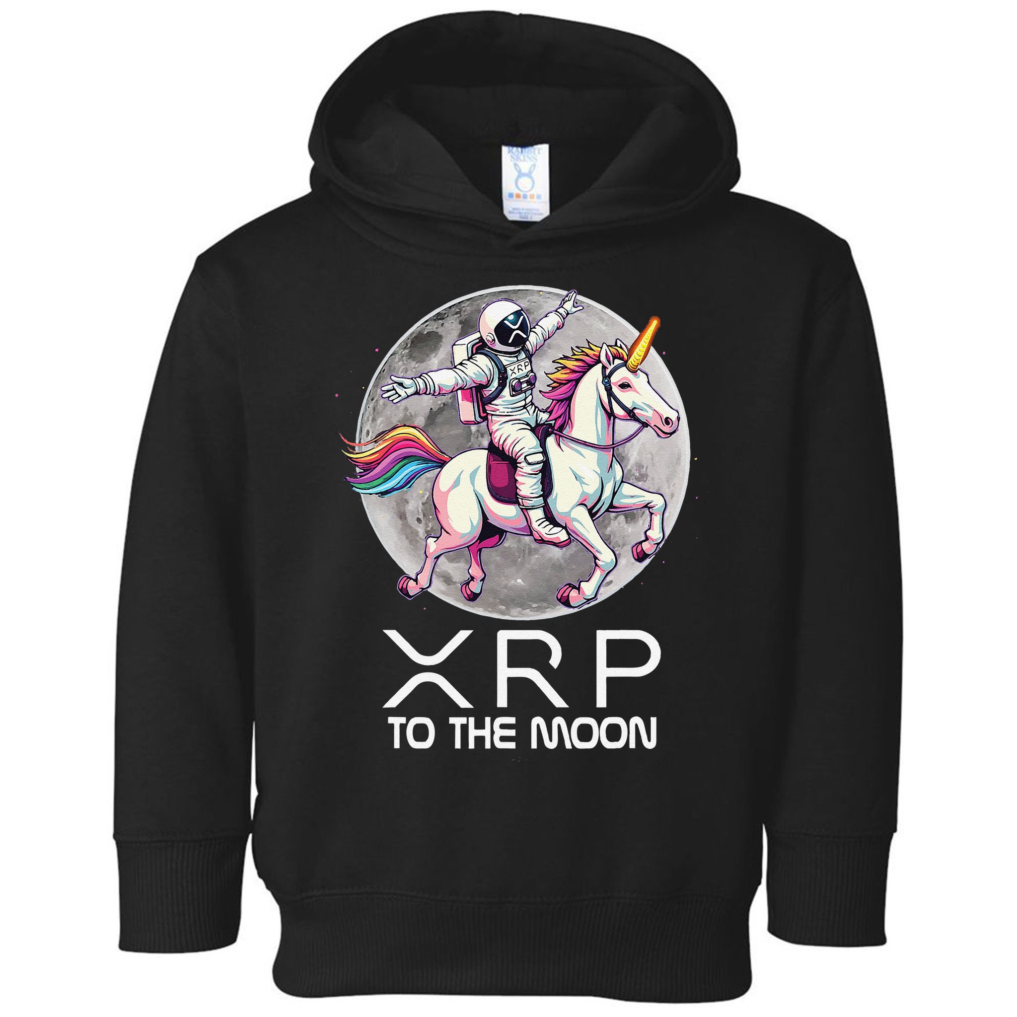 Funny XRP Unicorn Astronaut Crypto Boyfriend Girlfriend Gift Toddler Hoodie