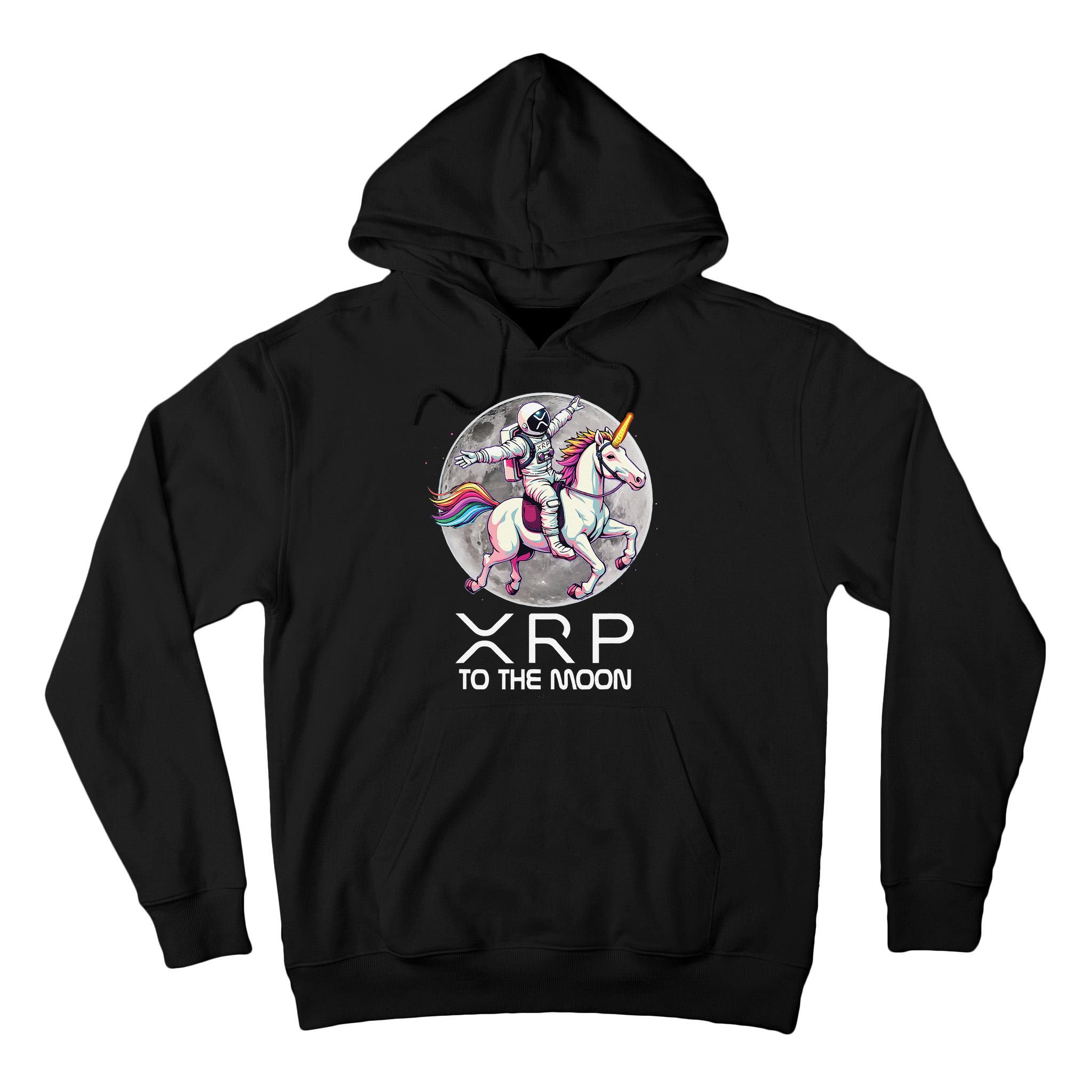 Funny XRP Unicorn Astronaut Crypto Boyfriend Girlfriend Gift Tall Hoodie