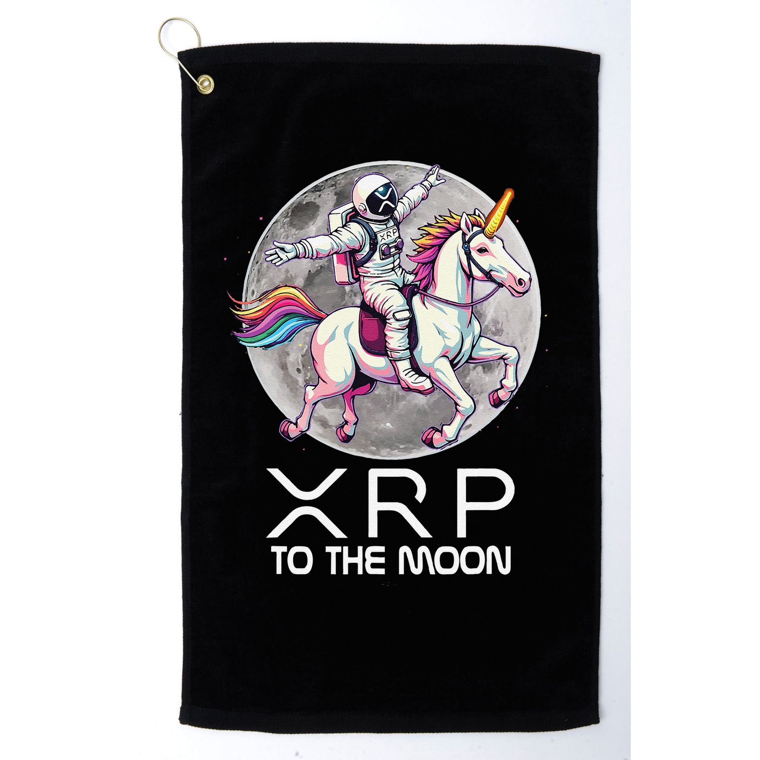 Funny XRP Unicorn Astronaut Crypto Boyfriend Girlfriend Gift Golf Towel