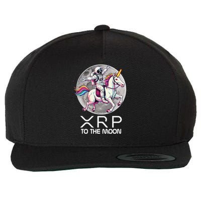 Funny XRP Unicorn Astronaut Crypto Boyfriend Girlfriend Gift Wool Snapback Cap