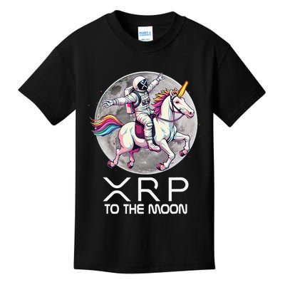 Funny XRP Unicorn Astronaut Crypto Boyfriend Girlfriend Gift Kids T-Shirt