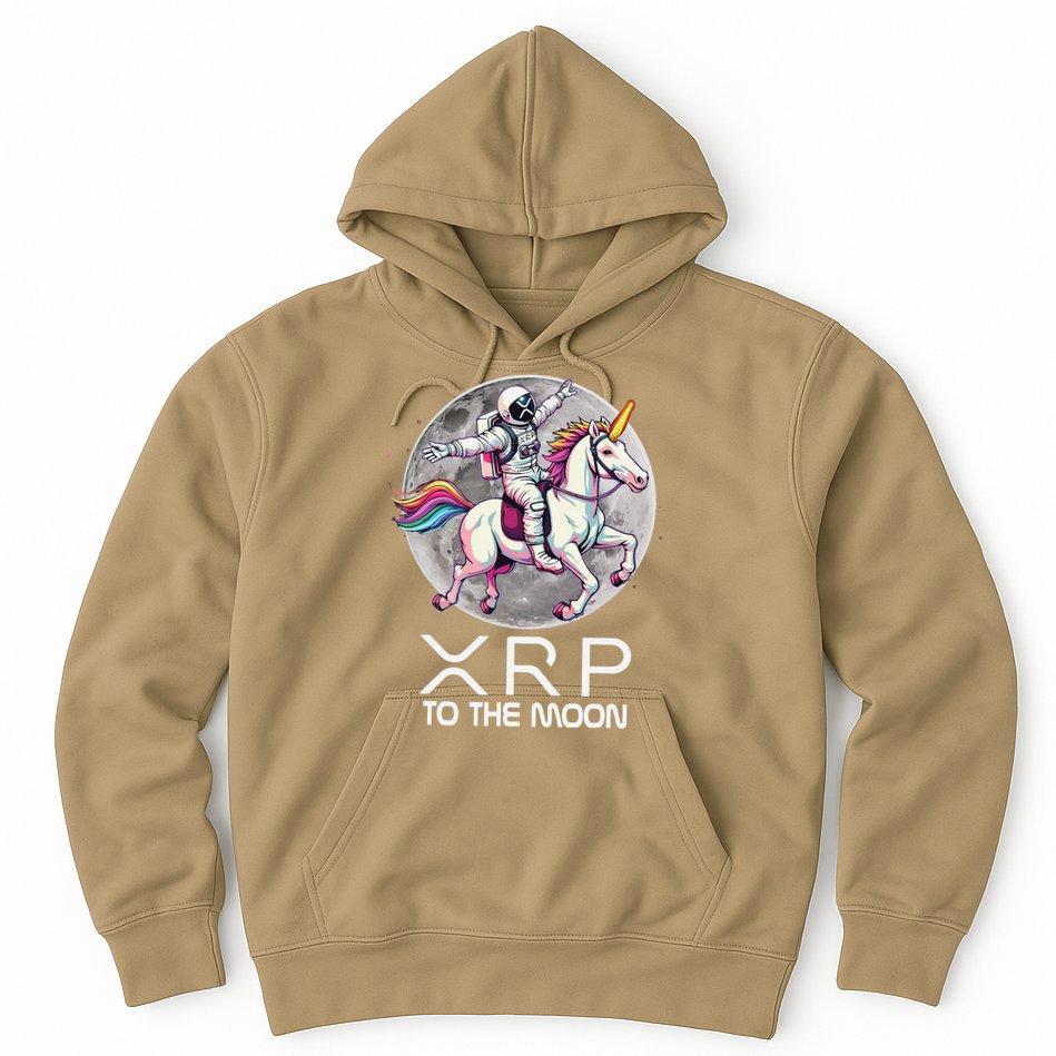 Funny XRP Unicorn Astronaut Crypto Boyfriend Girlfriend Gift Hoodie