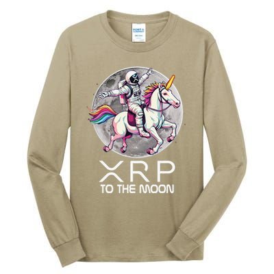 Funny XRP Unicorn Astronaut Crypto Boyfriend Girlfriend Gift Tall Long Sleeve T-Shirt