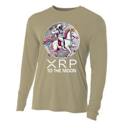 Funny XRP Unicorn Astronaut Crypto Boyfriend Girlfriend Gift Cooling Performance Long Sleeve Crew
