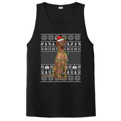 Funny Xmas Vizsla Dog Lover Santa Hat Ugly Vizsla Christmas Cool Gift PosiCharge Competitor Tank