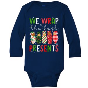 Funny Xmas We Wrap The Best Presents L D Nicu Mother Baby Nurse Baby Long Sleeve Bodysuit