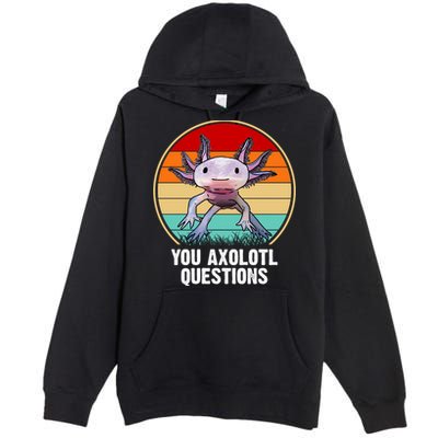 Funny You Axolotl Questions Premium Pullover Hoodie