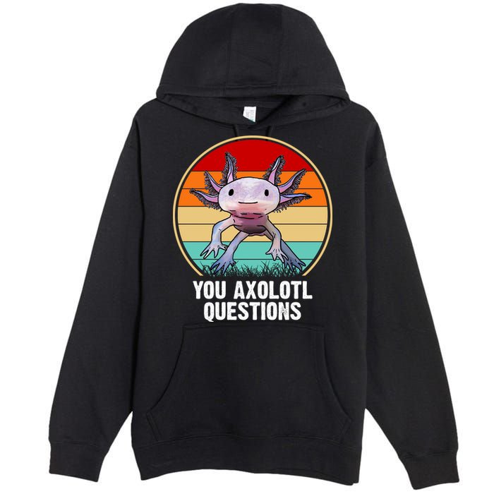 Funny You Axolotl Questions Premium Pullover Hoodie