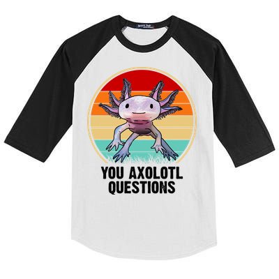 Funny You Axolotl Questions Kids Colorblock Raglan Jersey
