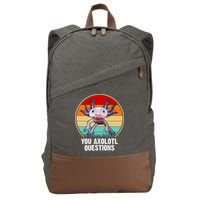Funny You Axolotl Questions Cotton Canvas Backpack
