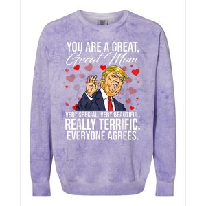 Funny You Are A Great Great Mom Support Trump Mother's Day Colorblast Crewneck Sweatshirt