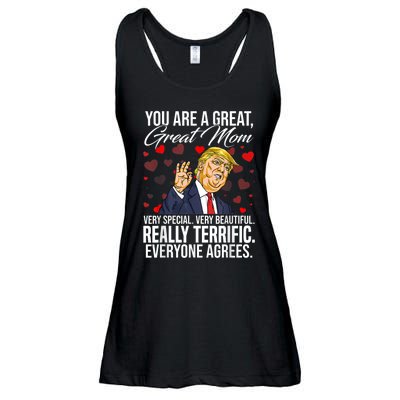 Funny You Are A Great Great Mom Support Trump Mother's Day Ladies Essential Flowy Tank