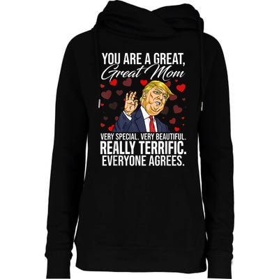 Funny You Are A Great Great Mom Support Trump Mother's Day Womens Funnel Neck Pullover Hood