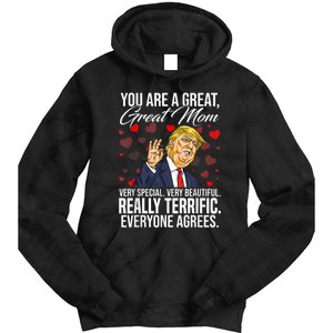 Funny You Are A Great Great Mom Support Trump Mother's Day Tie Dye Hoodie