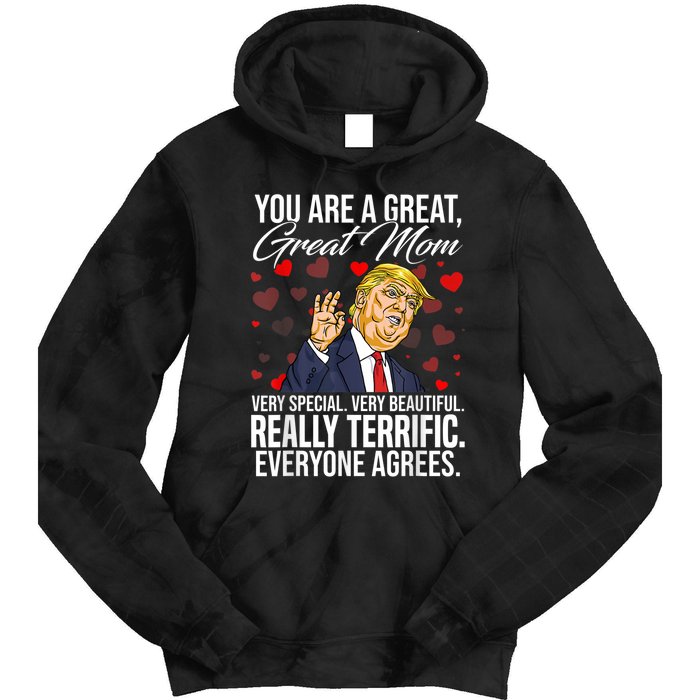 Funny You Are A Great Great Mom Support Trump Mother's Day Tie Dye Hoodie