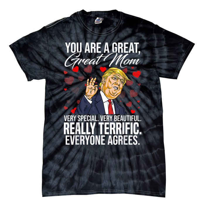 Funny You Are A Great Great Mom Support Trump Mother's Day Tie-Dye T-Shirt