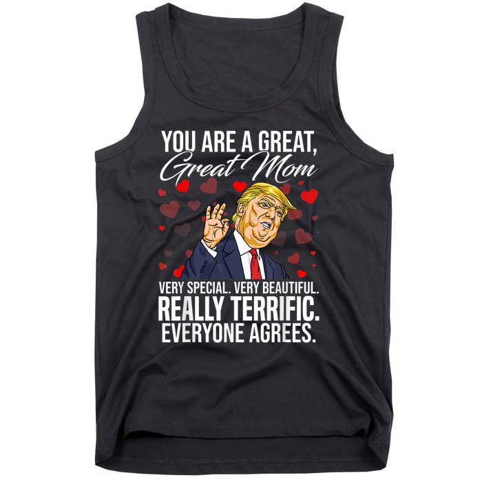 Funny You Are A Great Great Mom Support Trump Mother's Day Tank Top