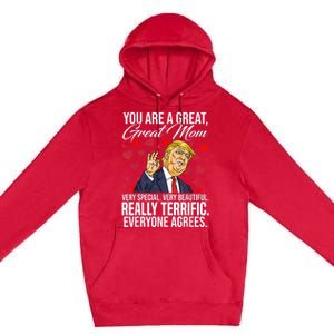 Funny You Are A Great Great Mom Support Trump Mother's Day Premium Pullover Hoodie