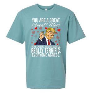 Funny You Are A Great Great Mom Support Trump Mother's Day Sueded Cloud Jersey T-Shirt