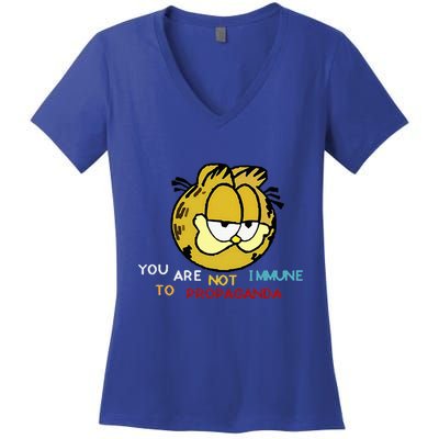 Funny You Are Not Immune To Propaganda Women's V-Neck T-Shirt
