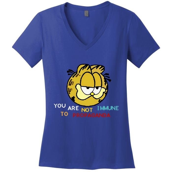 Funny You Are Not Immune To Propaganda Women's V-Neck T-Shirt