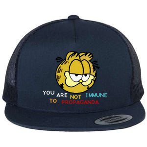 Funny You Are Not Immune To Propaganda Flat Bill Trucker Hat