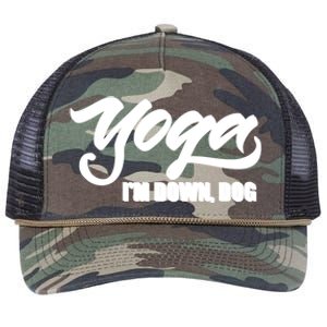 Funny Yoga And Dog Lover Funny Gift Retro Rope Trucker Hat Cap