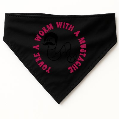 Funny You’re A Worm With A Mustache Meme For Men Women USA-Made Doggie Bandana
