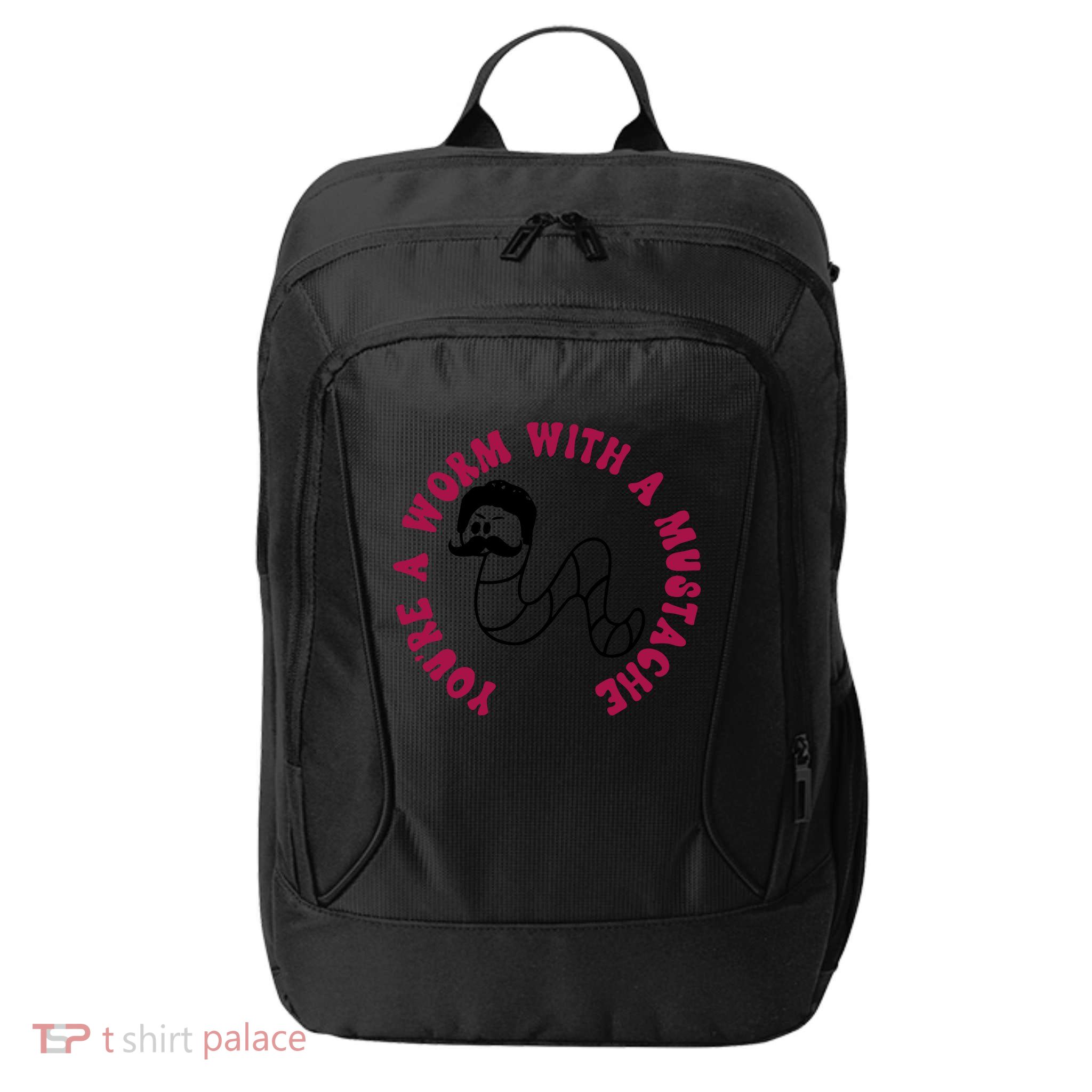 Funny You’re A Worm With A Mustache Meme For Men Women City Backpack