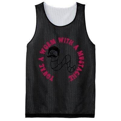 Funny You’re A Worm With A Mustache Meme For Men Women Mesh Reversible Basketball Jersey Tank