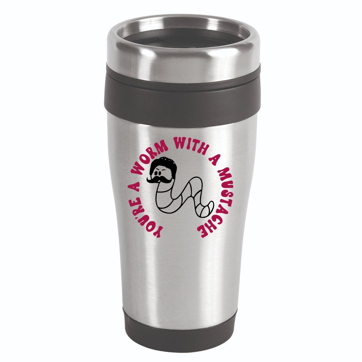 Funny You’re A Worm With A Mustache Meme For Men Women 16oz Travel Tumbler
