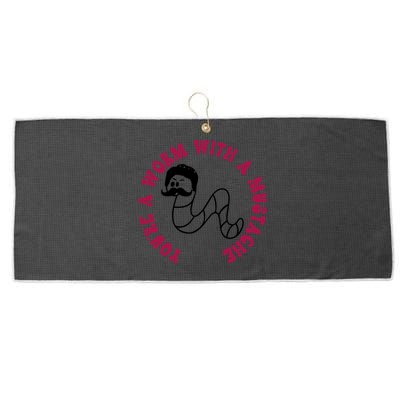 Funny You’re A Worm With A Mustache Meme For Men Women Large Microfiber Waffle Golf Towel
