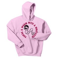 Funny You’re A Worm With A Mustache Meme For Men Women Kids Hoodie