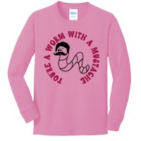 Funny You’re A Worm With A Mustache Meme For Men Women Kids Long Sleeve Shirt