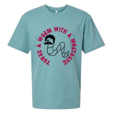 Funny You’re A Worm With A Mustache Meme For Men Women Sueded Cloud Jersey T-Shirt