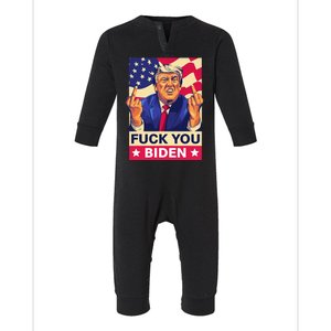 Fck You Biden Funny Trump Infant Fleece One Piece