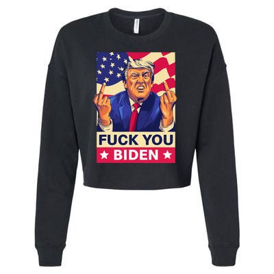 Fck You Biden Funny Trump Cropped Pullover Crew