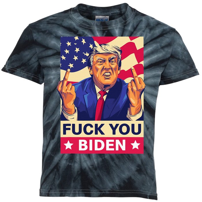 Fck You Biden Funny Trump Kids Tie-Dye T-Shirt