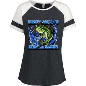 Fish Your Bass Off Funny Fishing Enza Ladies Jersey Colorblock Tee