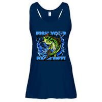 Fish Your Bass Off Funny Fishing Ladies Essential Flowy Tank