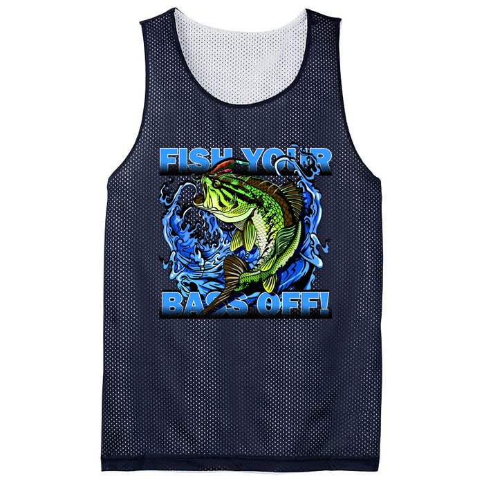 Fish Your Bass Off Funny Fishing Mesh Reversible Basketball Jersey Tank