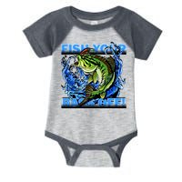 Fish Your Bass Off Funny Fishing Infant Baby Jersey Bodysuit