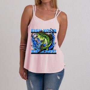 Fish Your Bass Off Funny Fishing Women's Strappy Tank