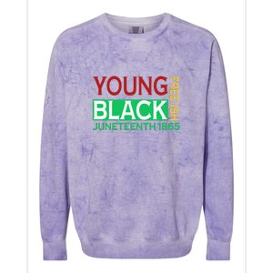 Funny Young Black Free Ish Juneteenth 1865 Gift Colorblast Crewneck Sweatshirt