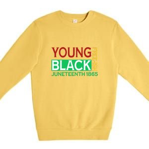 Funny Young Black Free Ish Juneteenth 1865 Gift Premium Crewneck Sweatshirt