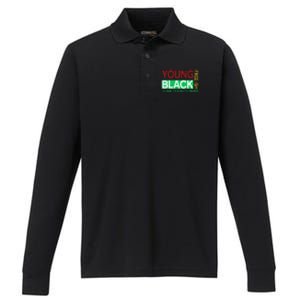 Funny Young Black Free Ish Juneteenth 1865 Gift Performance Long Sleeve Polo