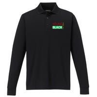 Funny Young Black Free Ish Juneteenth 1865 Gift Performance Long Sleeve Polo