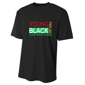 Funny Young Black Free Ish Juneteenth 1865 Gift Performance Sprint T-Shirt