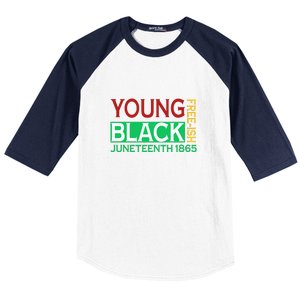 Funny Young Black Free Ish Juneteenth 1865 Gift Baseball Sleeve Shirt