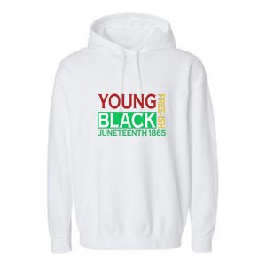 Funny Young Black Free Ish Juneteenth 1865 Gift Garment-Dyed Fleece Hoodie